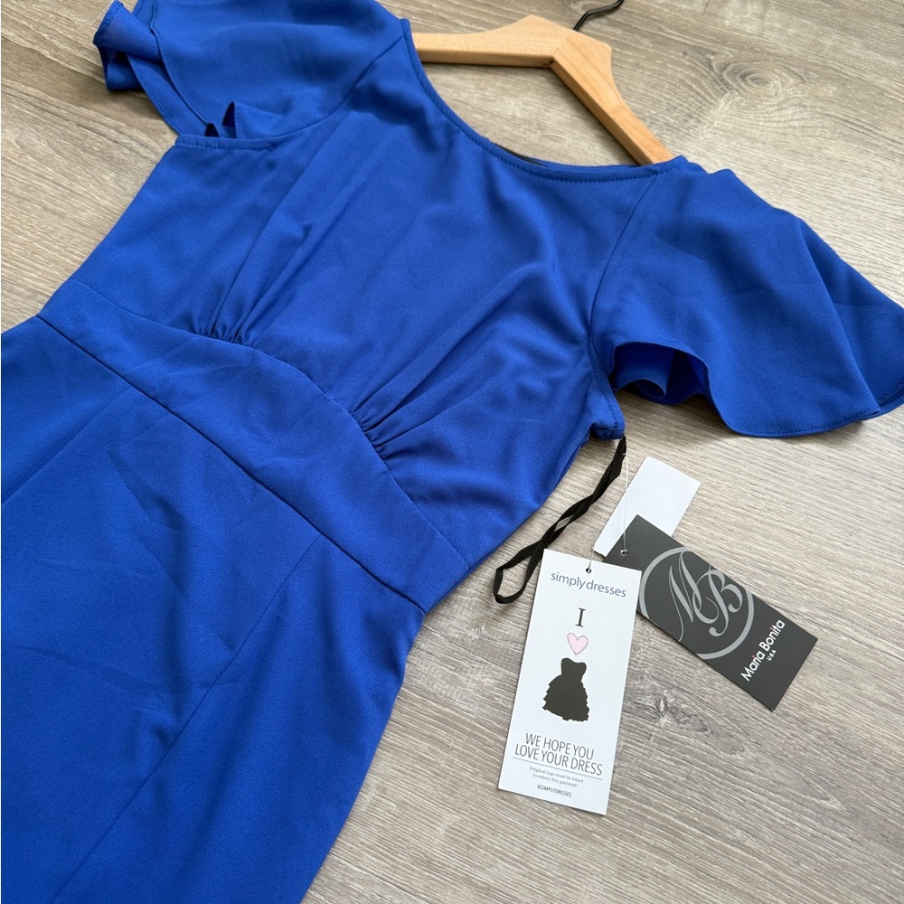 Maria Bonita Maxi Elegant Blue Women's Dress-size S-NWT - Picture 4 of 10